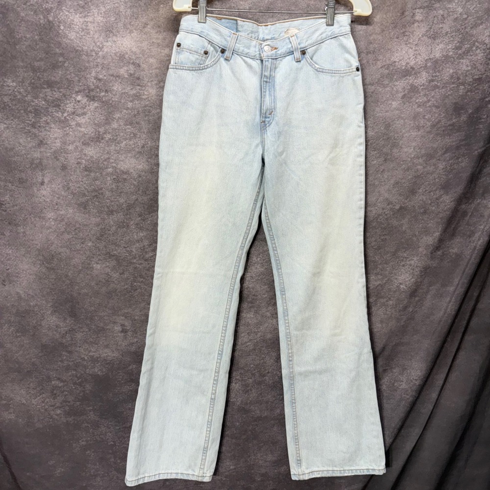 Vintage 90s Levis 517 Slim Fit Boot Cut Jeans Size 9 Light Wash Made in USA Y2K